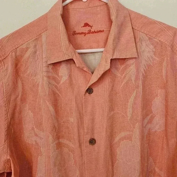 Tommy Bahamas 💯 Silk Button Down Shirt Size large EUC - Picture 3 of 9